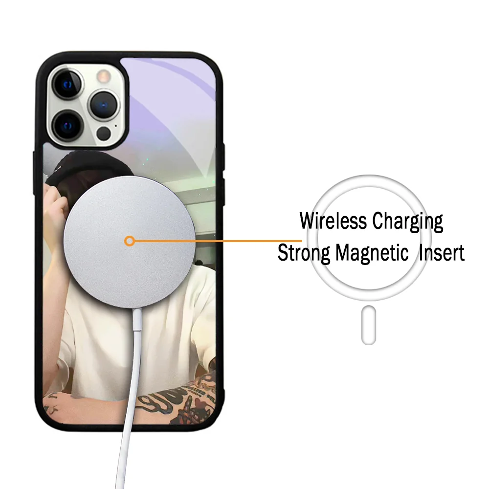 J-Jungkook J-Jeon Phone Case For IPhone 11 12 13 14 15 Plus Pro Max Mirror Acrylic Cover For Magsafe Wireless Charging