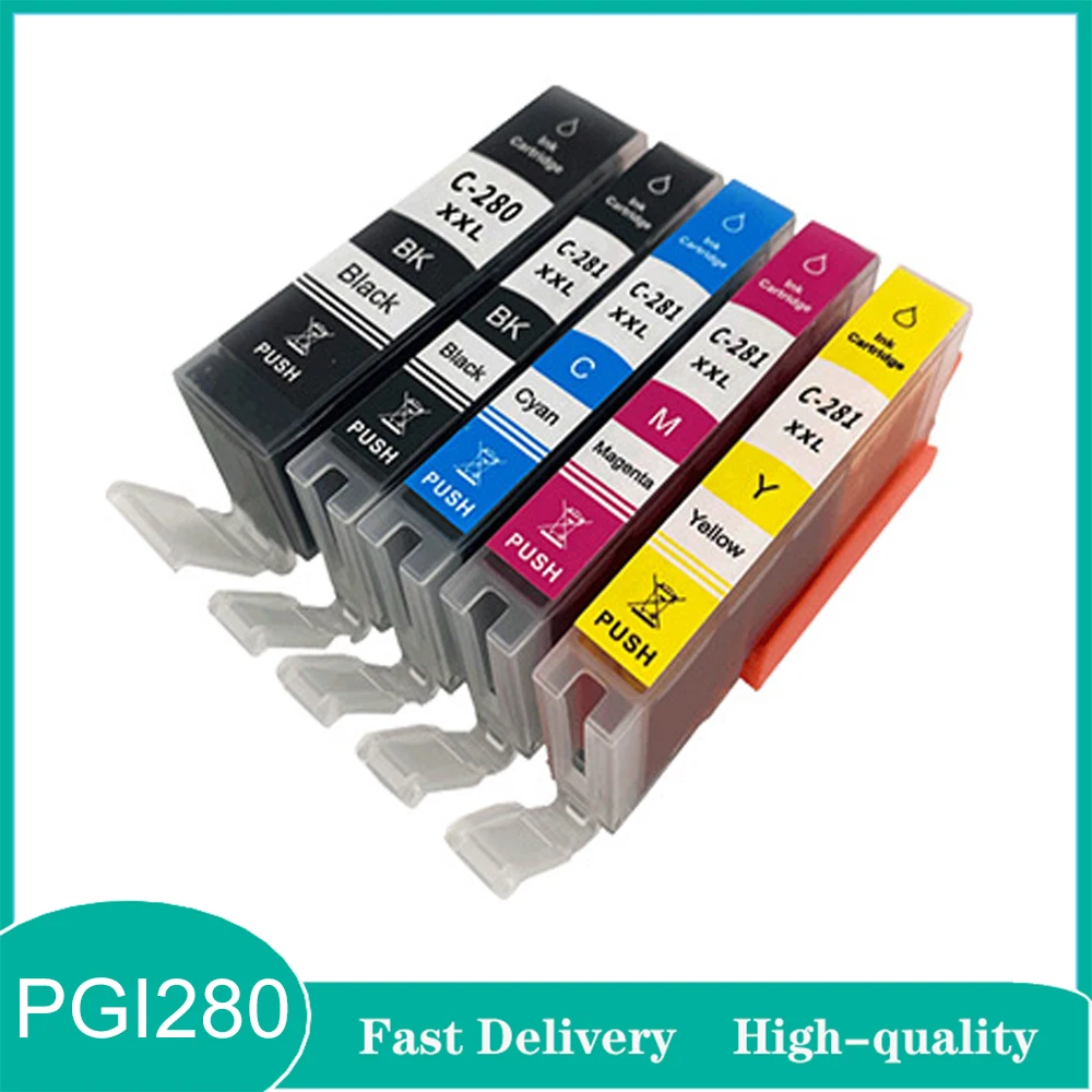 

Совместимые картриджи Vliaxh, 5 цветов, PGI280 CLI281 PGI-280XL для Canon TR7520 TR8520 TS6120 TS6220 TS9521C TS9520