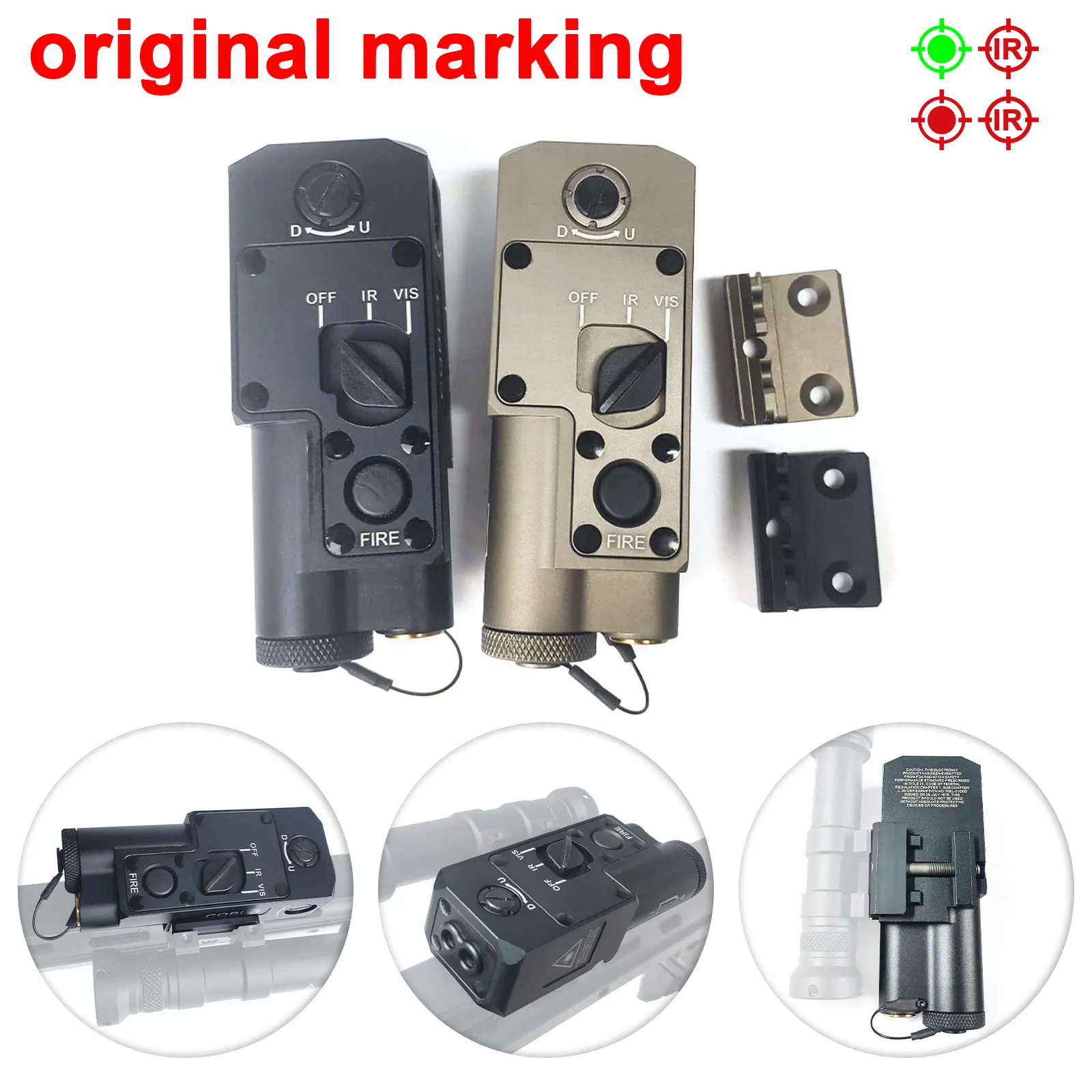 

SOTAC GEAR CQBL-1 La-ser Visible Red/Green and IR La-sers Indicator For 20MM Rail Hunting Tactical Accessories