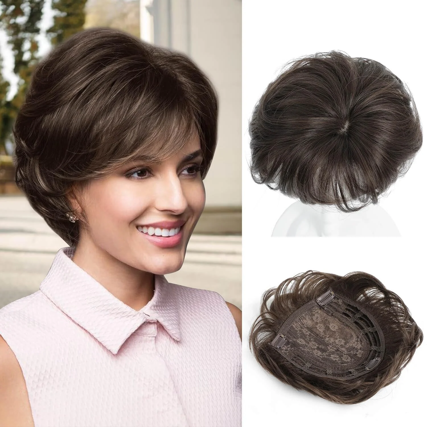 Pixie Cut Hair Toppers for Women 6.8