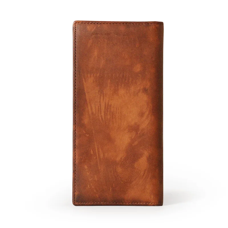 New Crazy Horse Hide Men's Wallet Long Multi-function Fashion Casual Draw Card Wallet Card Holders for Men Cardholder Bags
