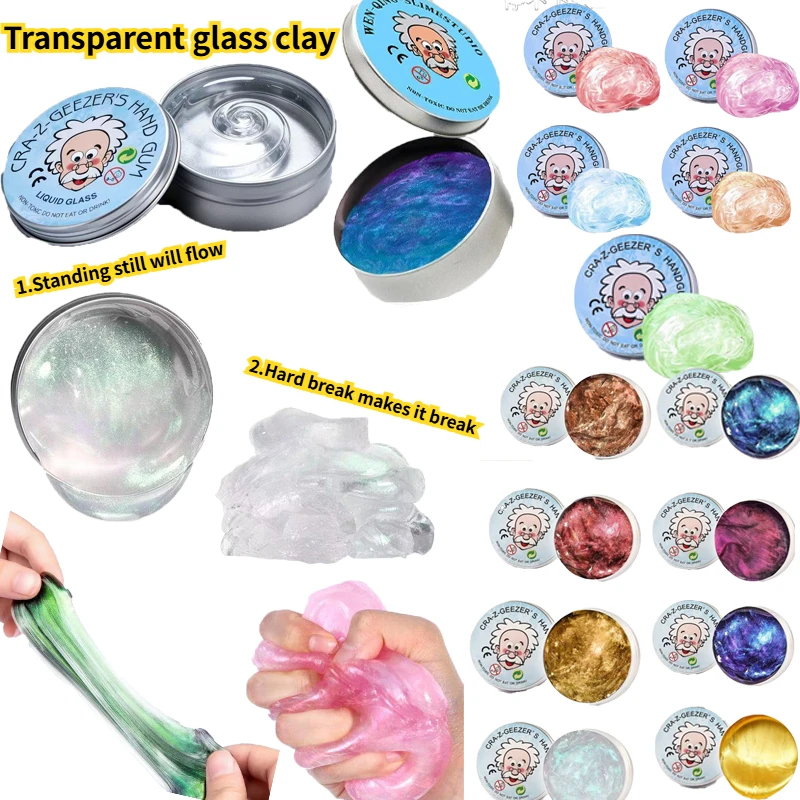 Reusable Putty Liquid Crystal Bouncy Slime Toy Kid Safe Mud Stress Relief Color Clay Shape Handmade DIY Handgum Playdough