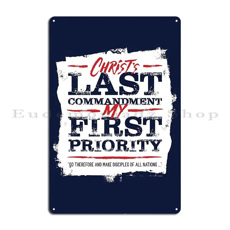 First Priority Boxed White Red Metal Sign Print Painting Wall Mural Garage Club Tin Sign Poster