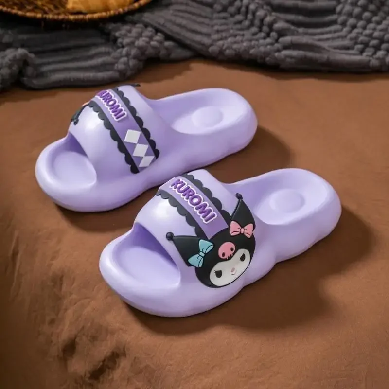 

Kuromi Sandal Sanrio Girls Slipper New Stylish Kawaii Parent Child Home Sandals Summer Indoor Cartoon Child Comfortable Slipper