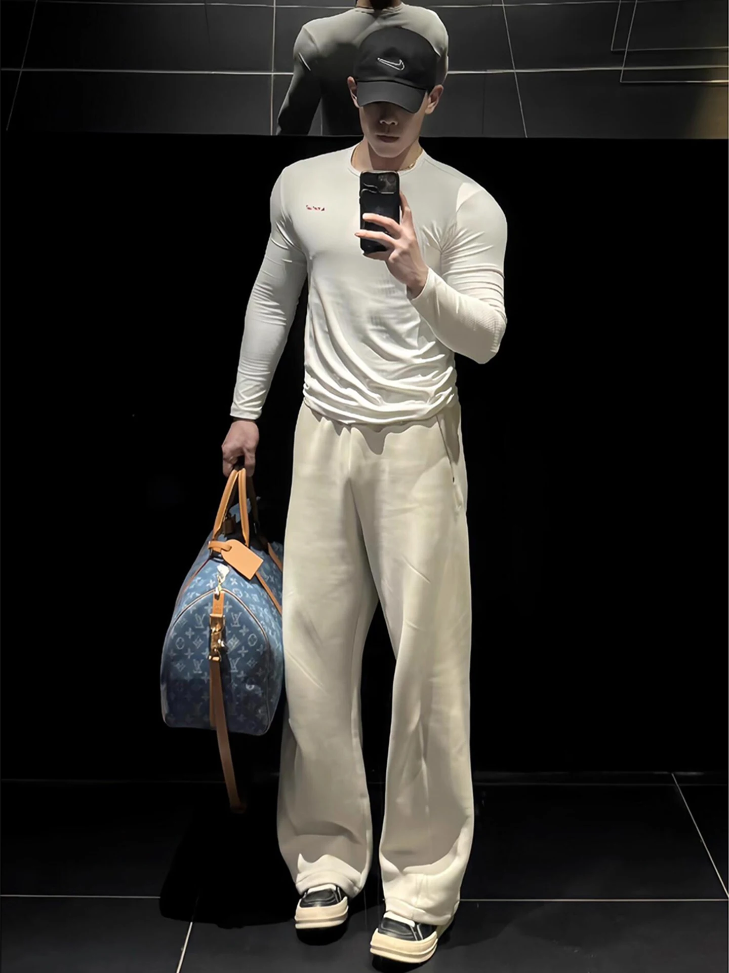 

Мужские спортивные брюки Fitn, белые, с подкладкой, плотные, свободного кроя, Cleanfit, в американском стиле, длинные брюки