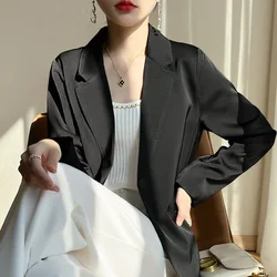 Women's White Casual Small Suit Jacket, New Short Professional Coat, Temperament, Spring and Autumn Fashion, 2023