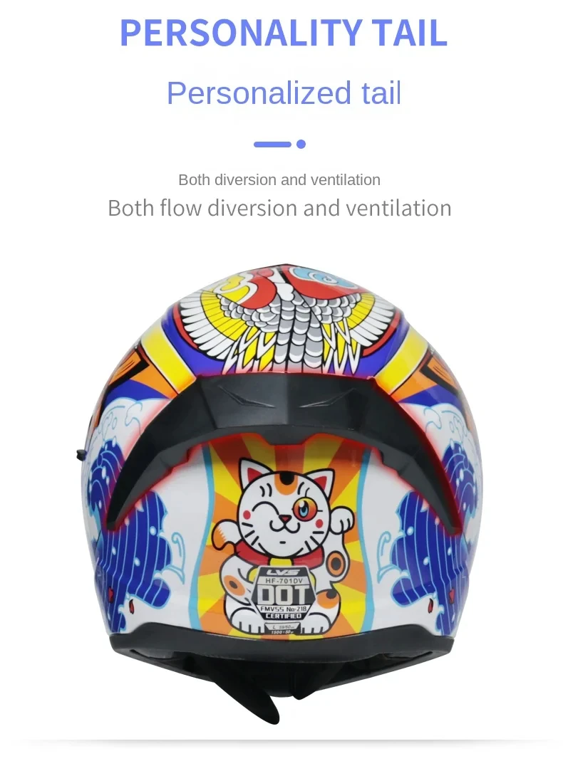 LVS-701 Safety Motorcycle Helmets Full Face Dual Lens Racing Helmet Strong Resistance Off Road Helmet DOT Approved