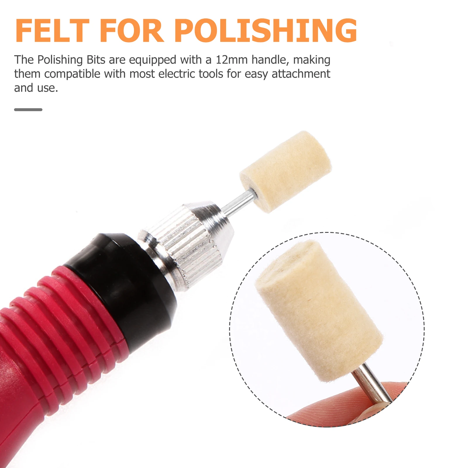 

12 Pcs Wool Felt Polishing Bit Grinding Bits Buffing Wheels for Bench Grinder Suite