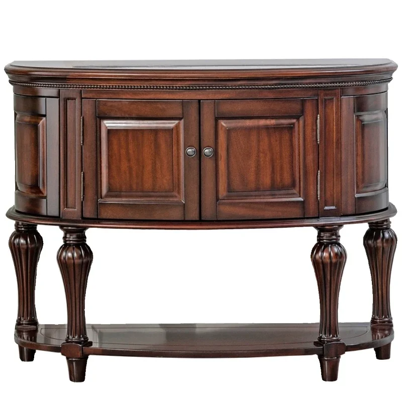 Table de porche européenne en bois massif, armoire de séparation, armoire de porche américaine, longue table contre le couloir mural