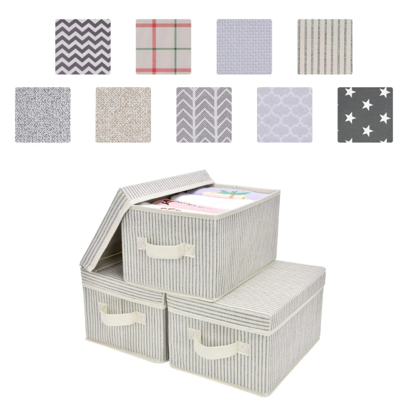 High Quality  Household Items Foldable Storage Boxes Organizer Containers Baskets Cube with Cover for Home Bedroom Closet Office