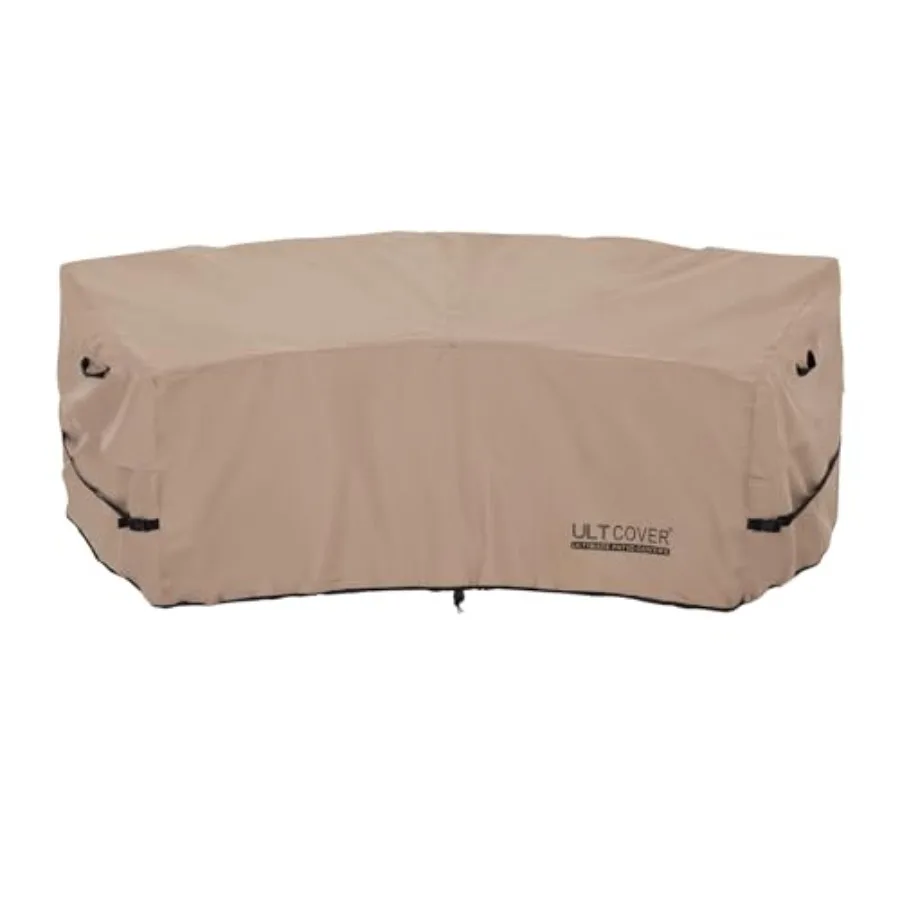 

Patio Curved Sofa Cover Waterproof for 2-3 Seater Outdoor Sectional Furniture Couch 94" Back Arc Length / 60"(Front Arc Length)