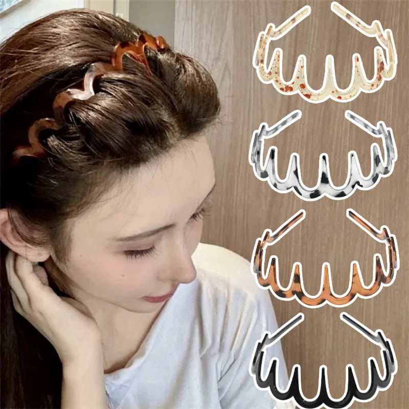 New Headband Hair Comb Zigzag Band Notched Headband Woman Man Girl Christmas Birthday Gift Rescue Broken Hair Artifact