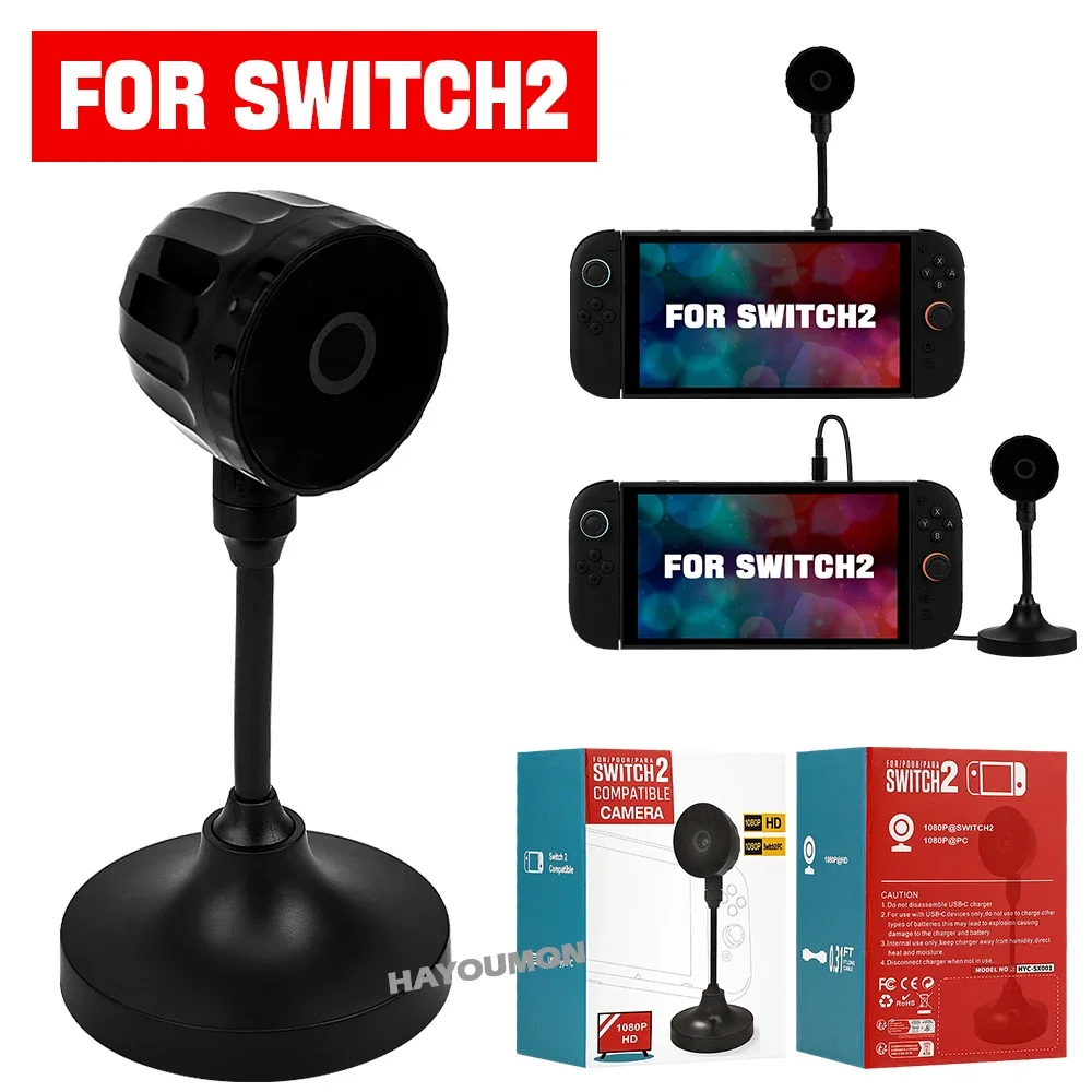 

Видеокамера для игровой консоли Switch 2, HD-камера 1080P с портом USB Type-C, нескользящая камера для видеозаписи, дропшиппинг