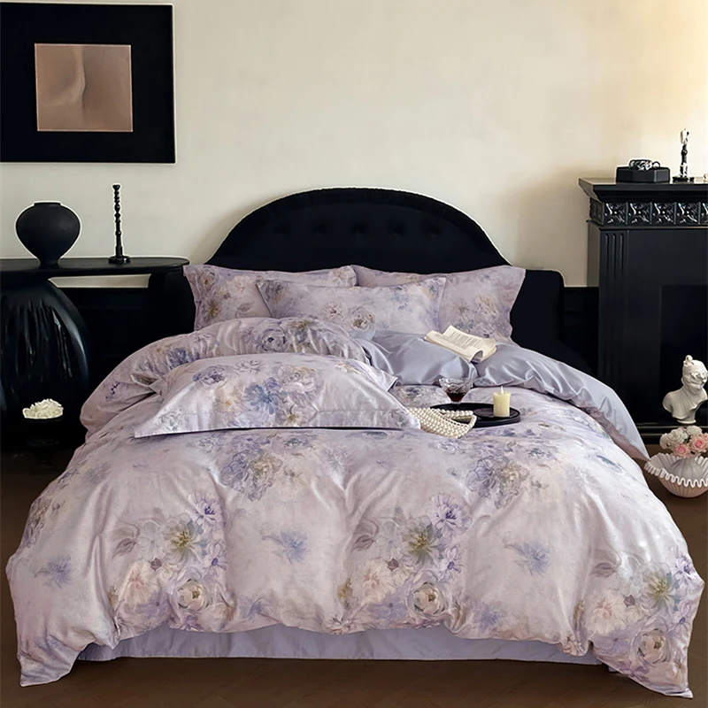 Luxury 2025 New 100% All - Cotton Four - Piece Bedding Set, Long - Staple Pima Cotton, Digital Printed, for 2.0m Bed