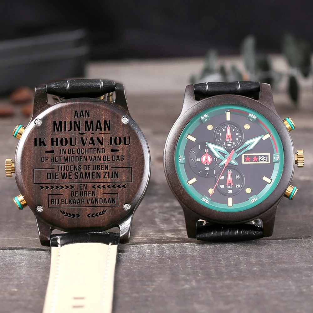 

Aan Mijn Man Personality Engraved 30m Waterproof Business Leisure Gifts Engraved Watch Custom Men's Watches