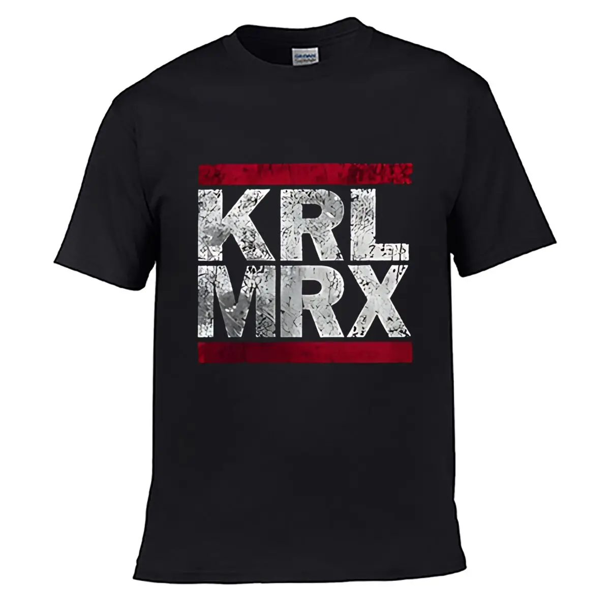 KRL MRX Bold Text Marble Pattern short-sleeved T-shirt