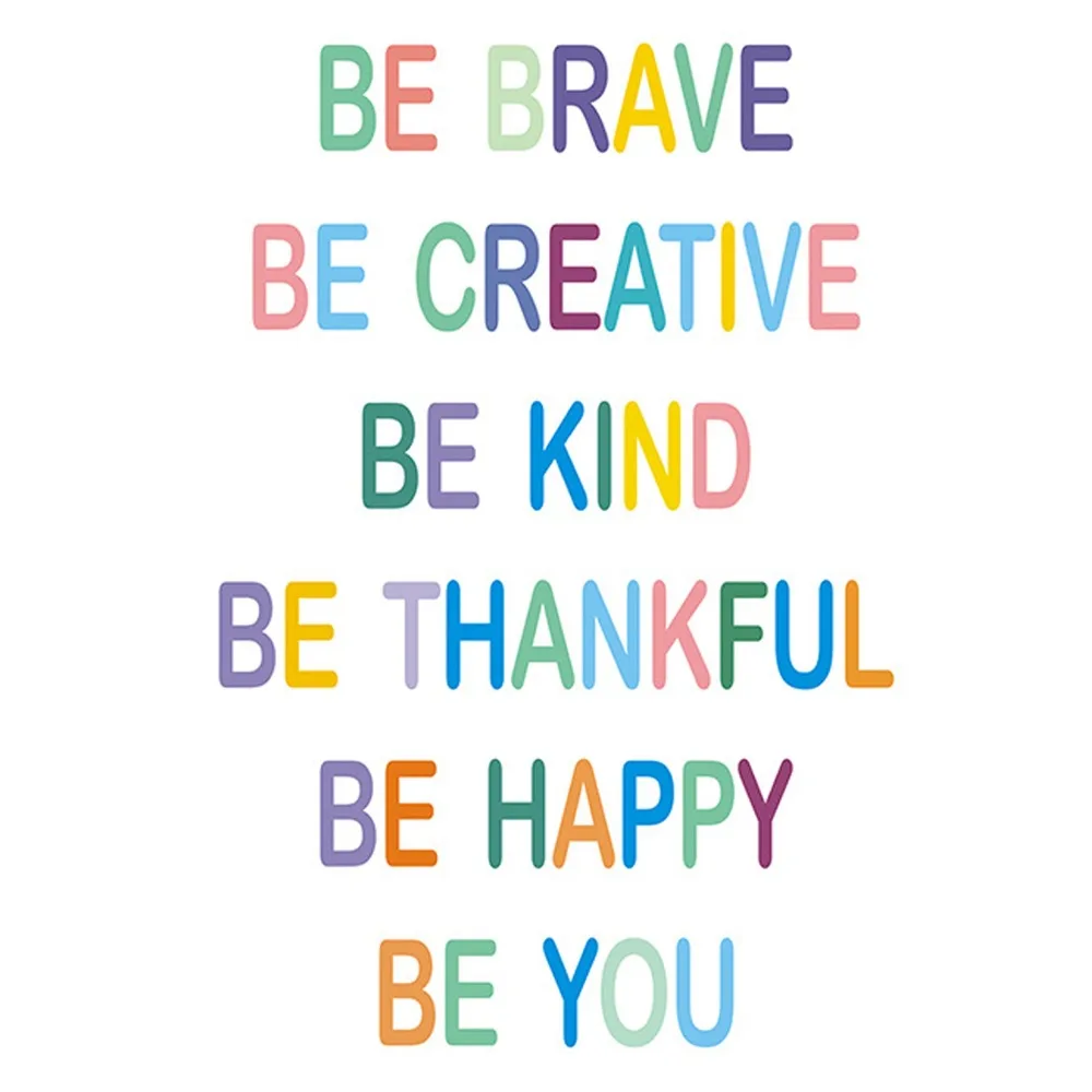 PVC Wall Sticker Decal Colorful Pre-Cut Letters Inspirational Wall Art Self-Adhesive Backing Waterproof Material