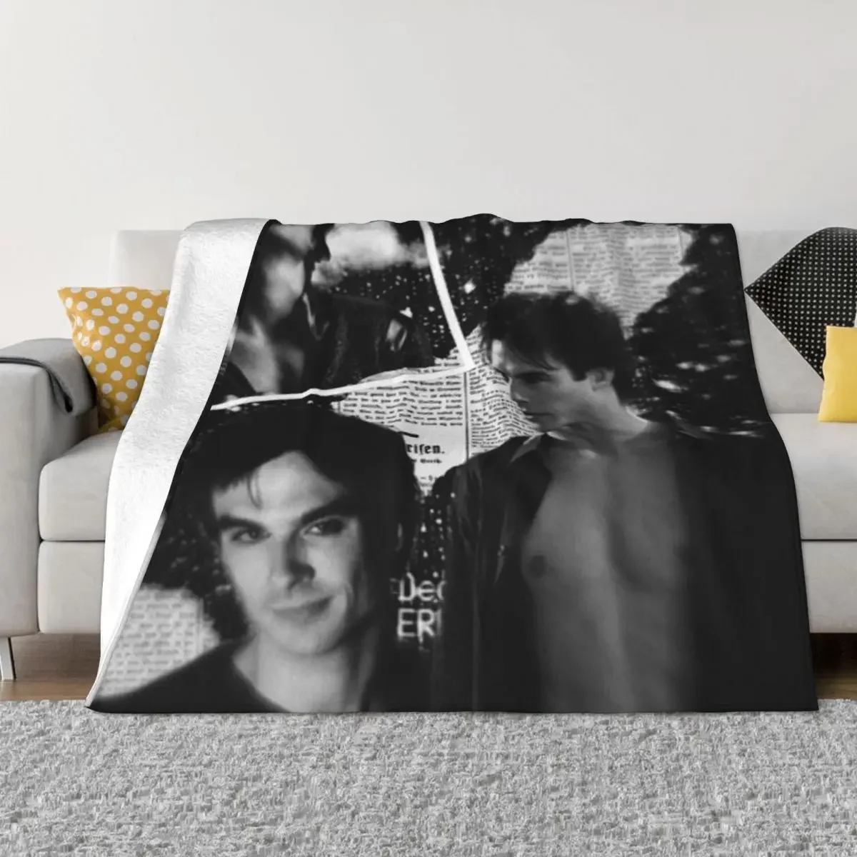 Ian Somerhalder Aesthetic Throw Blanket Plaid on the sofa Warm Blanket Stuffed Blankets Luxury Throw Blanket