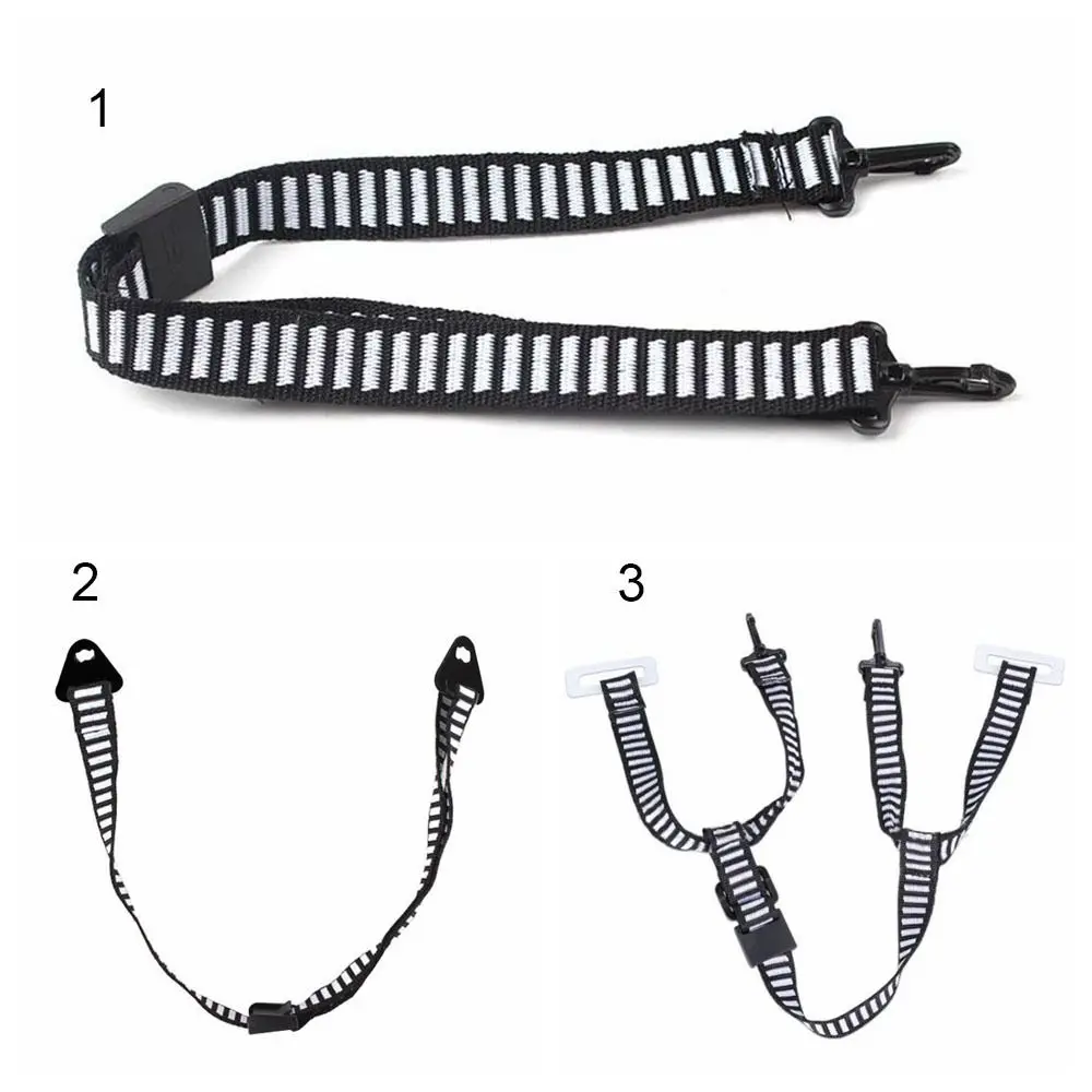 Preto e branco ferramenta de segurança para capacete, forma D, forma Y, fivelas de plástico, acessórios de cinto mandibular, cinto universal para