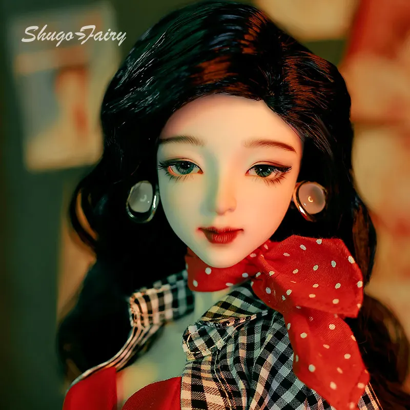Bjd Pop 1/4 Rosetti Retro Hong Kong Vrouwelijke Stijl Joan Body Grote Borst Hars Ball Jointed Dolls Speelgoed voor Meisjes Fullset Shugafairy