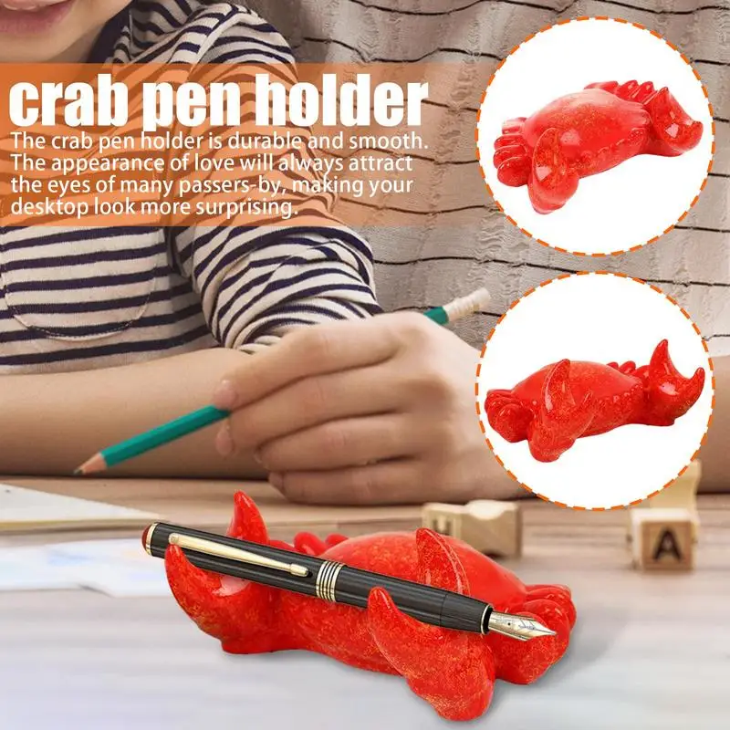 Cartoon Toothbrush Holder Cartoon Crab Phone Holder Tooth Brush Stand Cute Makeup Brush Holder Weightlifting Crab Desk Pen Stand