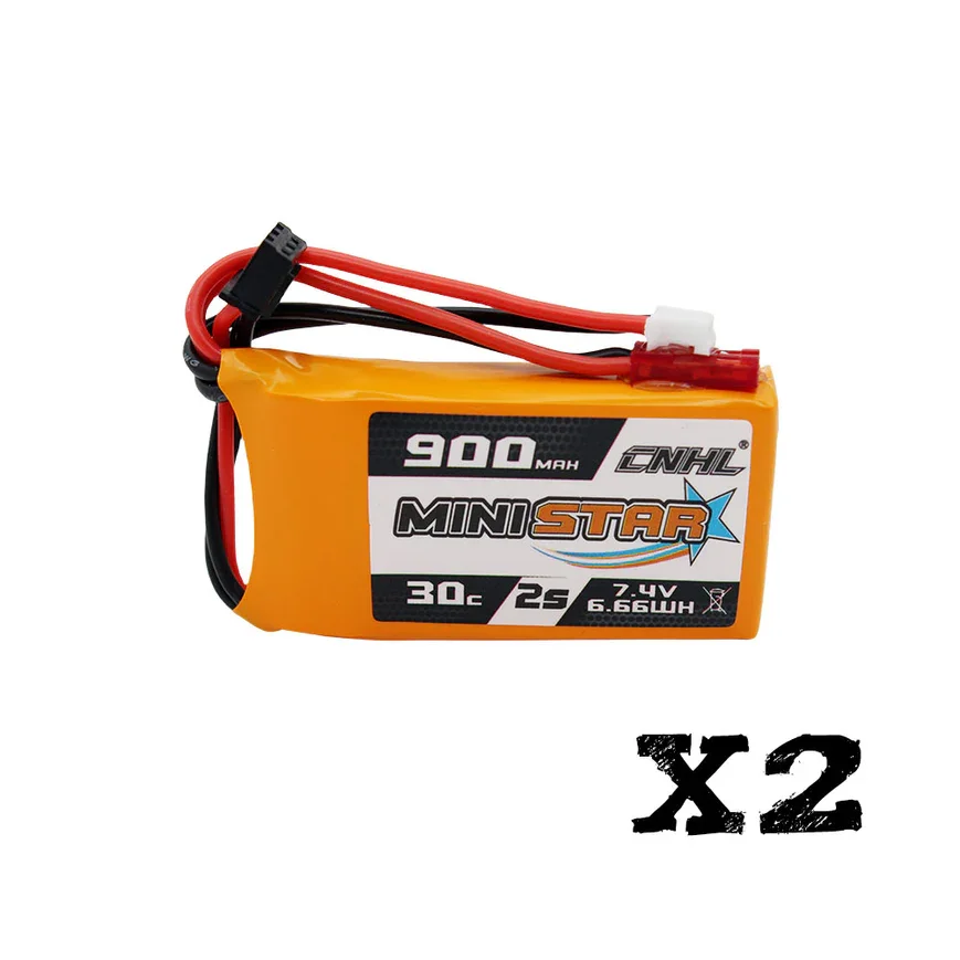 CNHL MiniStar Lipo Battery 2S 900mAh 7.4V 30 With PH2.0 & JST For Mini Quad FPV Drone Quadcopter Helicopter Airplane