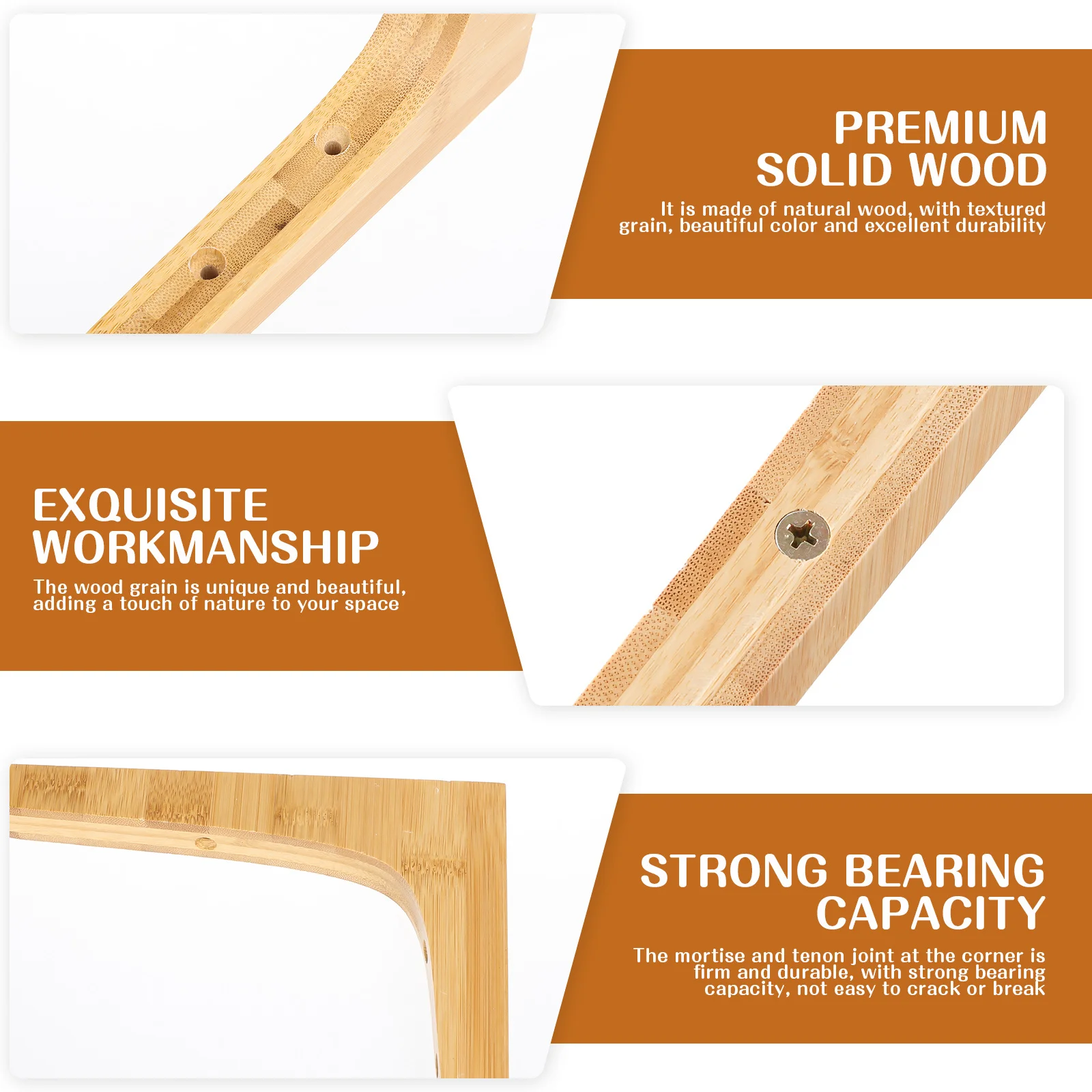 

Bracket Wall Shelf Support Rustic Floating Shelf Holder Solid Material Easy Install Durable