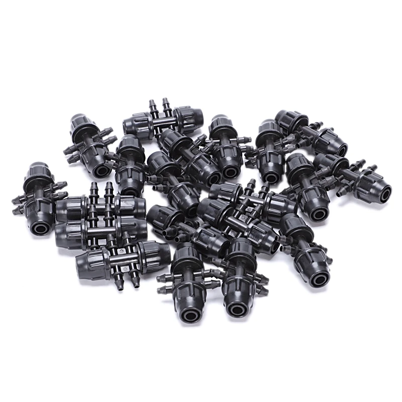 Promotion! 20 Pcs Drip Irrigator Garden Watering 8/11 Inch To 3/4 Inch Quick Hose Connector 6 Ways For Mini Irrigation Tubing Fi