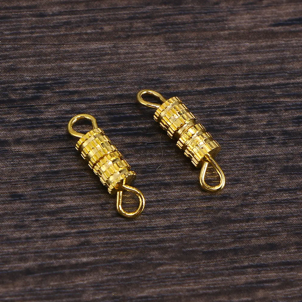 

100 шт. медные винтовые пряжки 14x4 мм, золотые ювелирные застежки для ожерелья, браслета, аксессуары «сделай сам», прочный предохранительный замок, блестящий вид