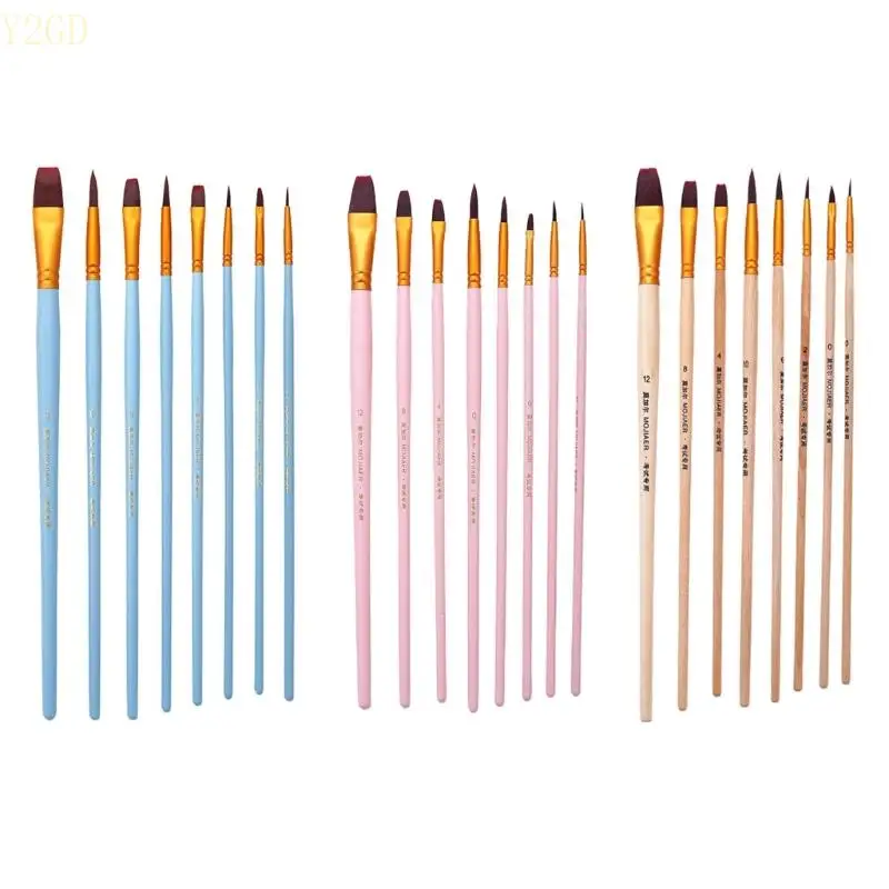

Y2GD 8pcs Professional Artist Paintbrush Портативная кисть для рисования раскраски