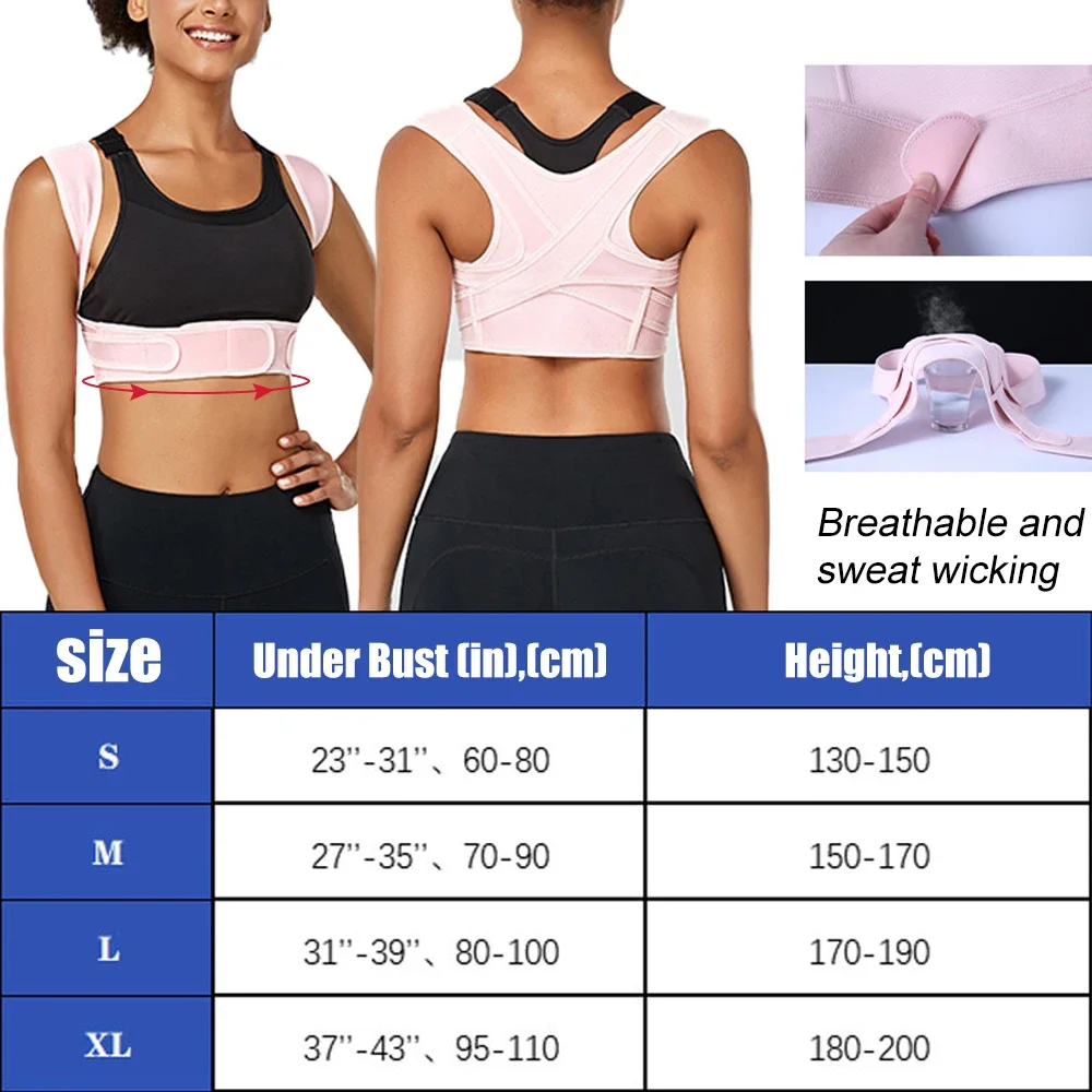 Invisible Posture Corrector Under Clothes, Breathable Mesh Upper Back Brace, Adjustable Clavicle Support Belt, Relieve Back Ache