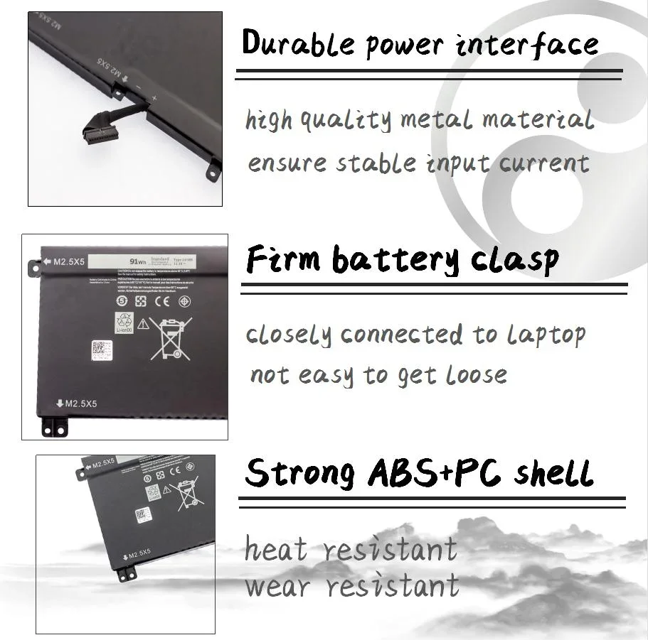 Imagem -03 - Nobi-bateria do Portátil para Dell Xps 15 9530 9535 Series Precisão M3800 Totrm H76mv 7d1wj Ferramentas Gratuitas 91wh 245rr