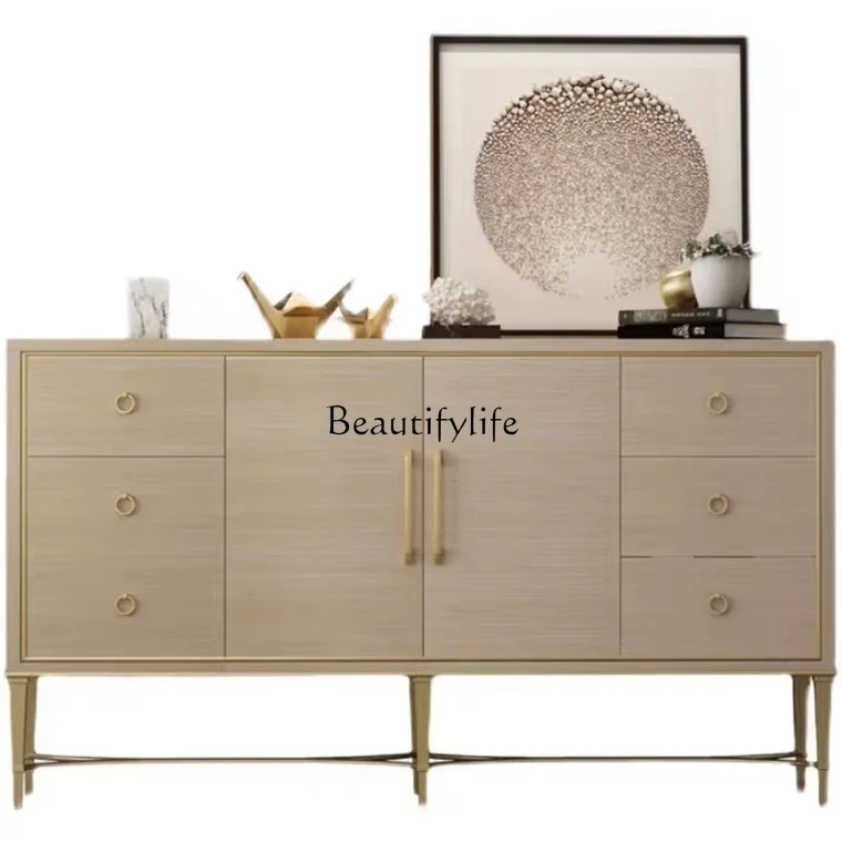

American light luxury door cabinet Modern entrance hall cabinet Living room solid wood wall partition cabinet