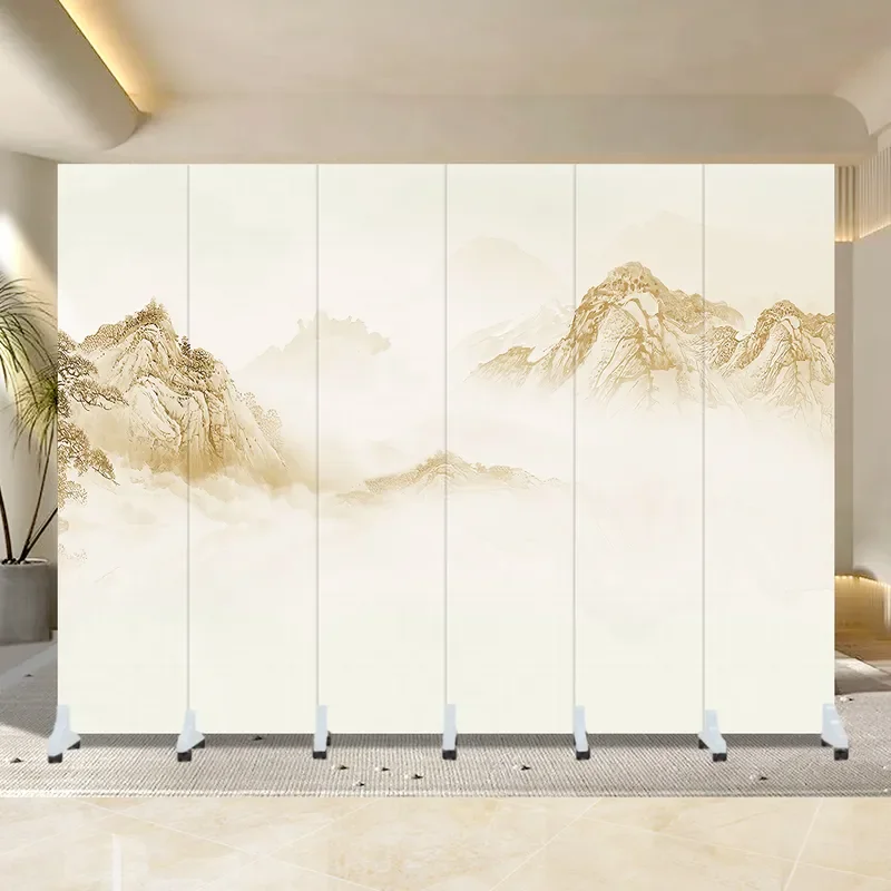 New Chinese Style Folding Screen Partition Mobile Room Divider for Living Room Office Beauty Salon Hotel Antique Simple