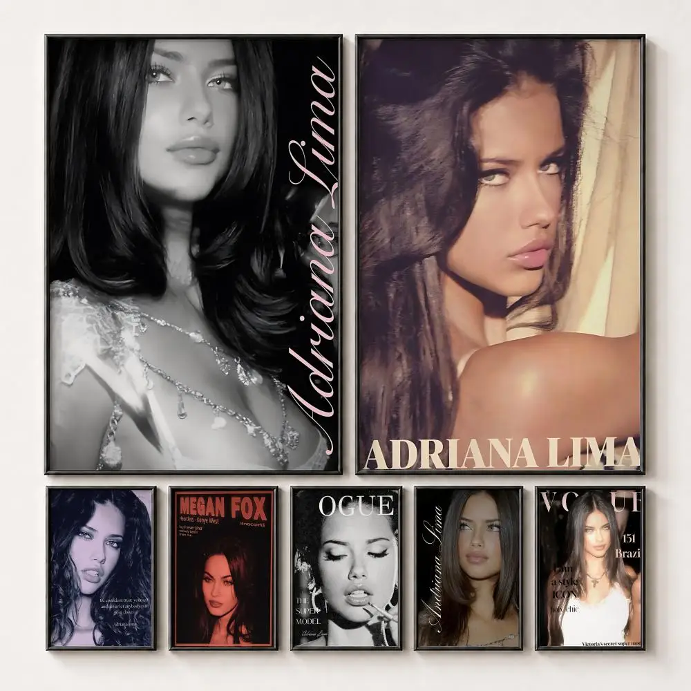 A-Adriana Lima Fashion Mode Poster HD Peel and Stick Waterproof Poster for Bedroom Office Dorm Decor