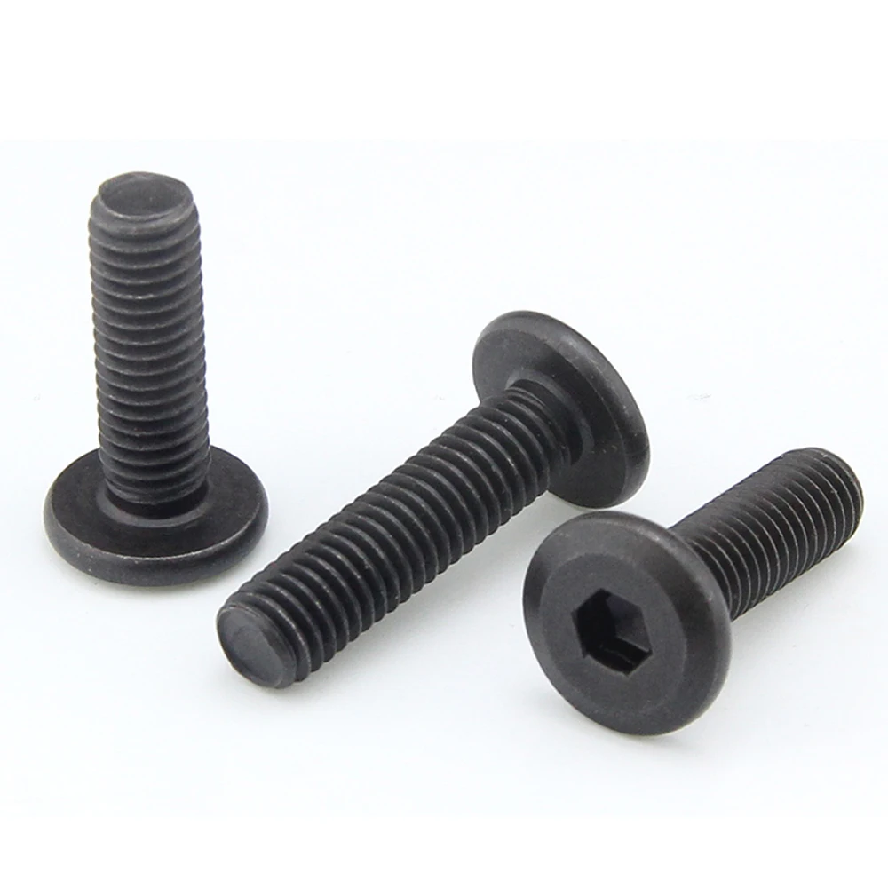 10-50Pcs M3 M4 M5 M6 M8 Hypotenuse Flat Head Hex Socket Drive Screw Down Side Furniture Screws Black Carbon Steel