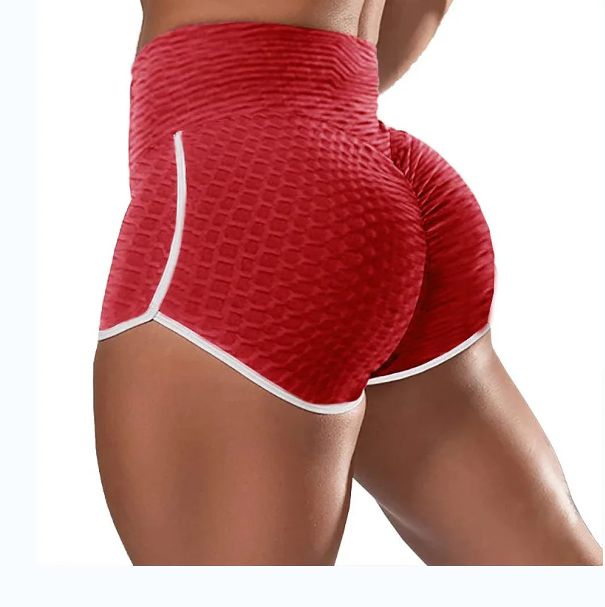 

Jacquard Bubble Sports High Waist Hip Lift Fitness Yoga Shorts Women Gym Clothing Booty Shorts