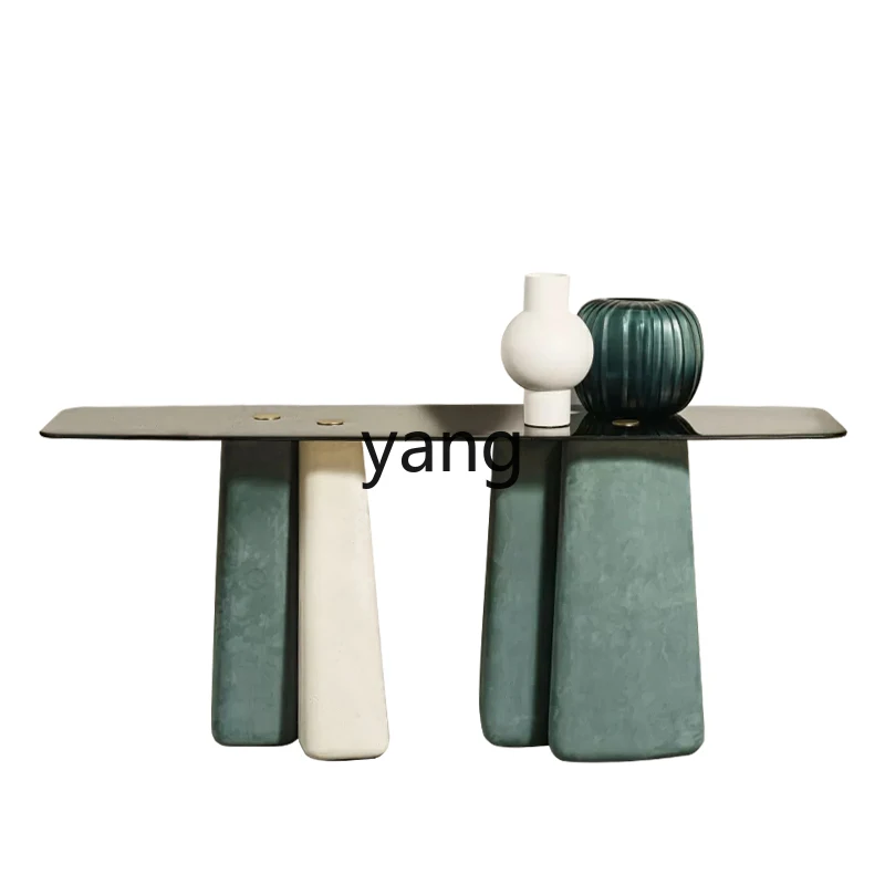 

LMMmodern simple entrance table entry foyer decorative cabinet against the wall light luxury decorative table