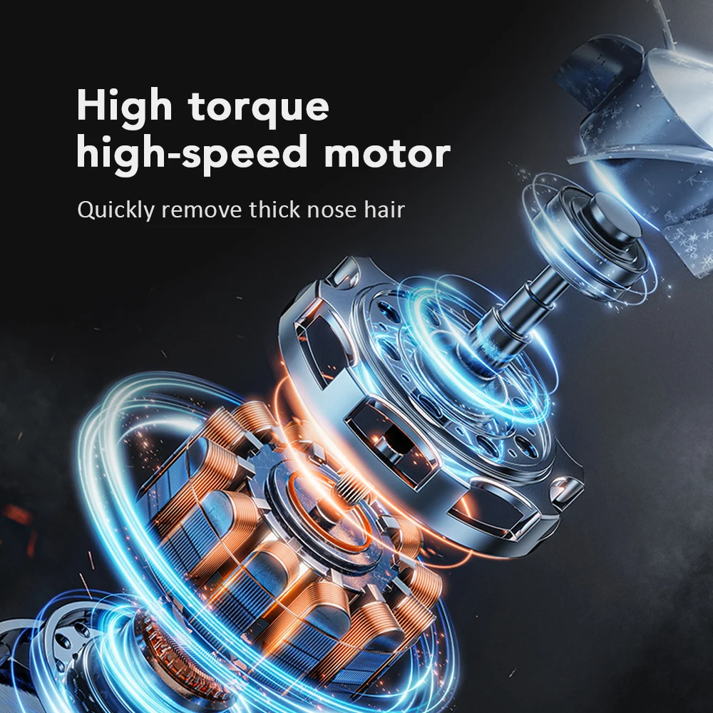 الرجال الكهربائية الأذن والأنف الشعر المتقلب 360 الدورية المزدوجة شفرة ماكينة حلاقة كهربائية المهنية الأذن الأنف مقص الشعر شعر الوجه #6