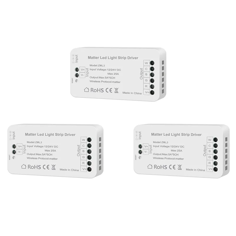 

A32T-3X Matter Wi-Fi светодиодная лента контроллер RGBCW контроллер светодиодная лента Bixb/Siri/для Google Home/для Alexa управление поддержкой
