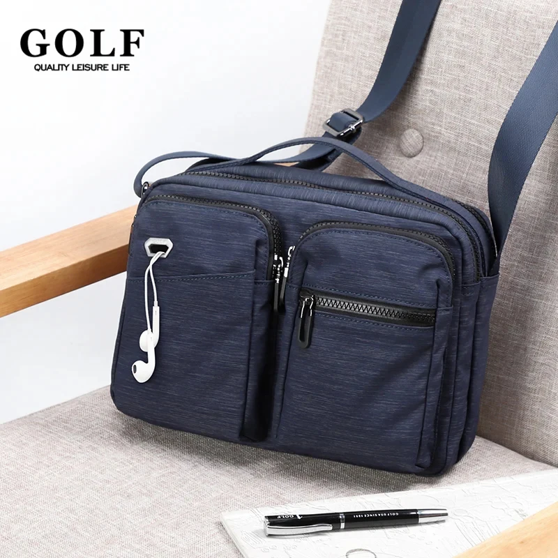 GOLF Canvas Shoulder Messenger Bag Lightweight Men\'s Crossbody Bags Small Sling Leisure Large Capacity Handbag Multiple Pocket