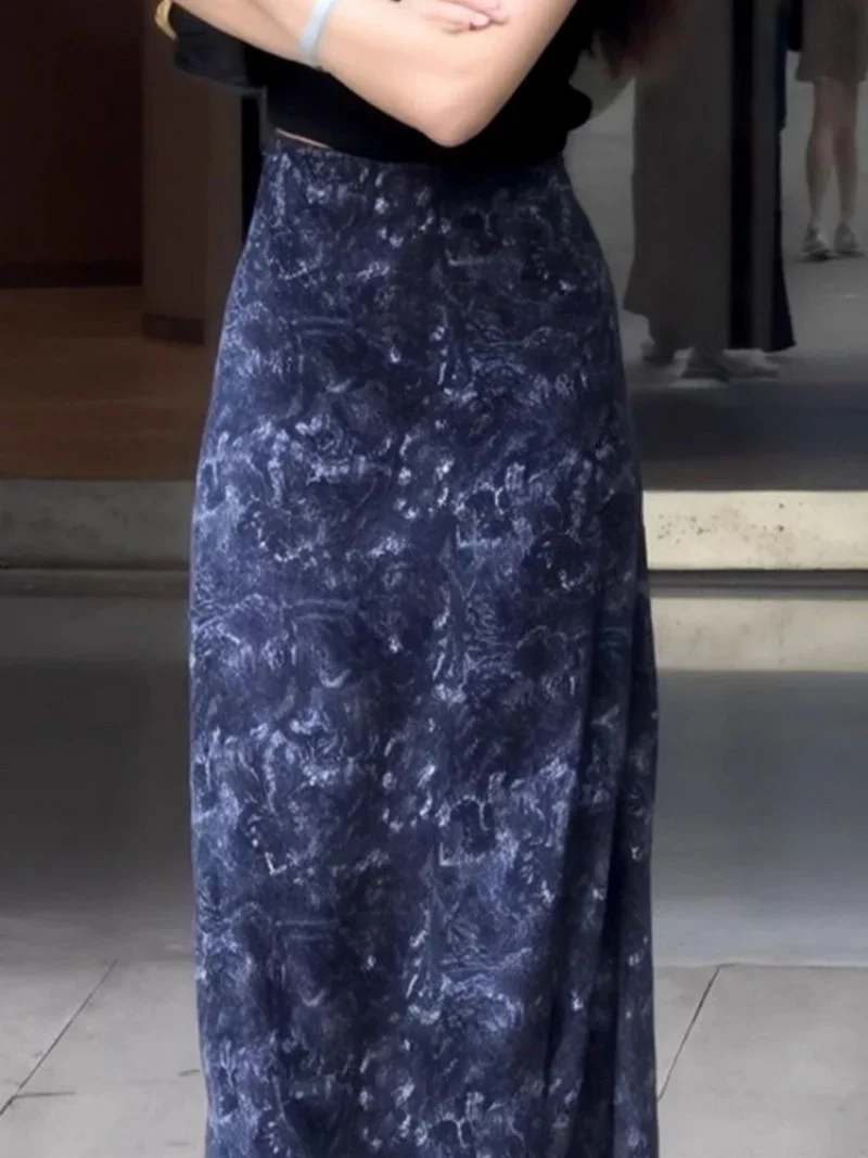 New Vintage Bohemian Long Skirt Women Summer Fashion Printed Elastic Waist Casual Loose A-Line Skirts Mujer Faldas