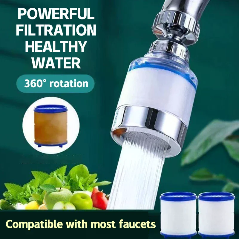 360 Degree Rotating Faucet Filters Bubbler Mount Anti-splash For Household Kitchen Bathroom Faucet Water Clean Filter Purifier