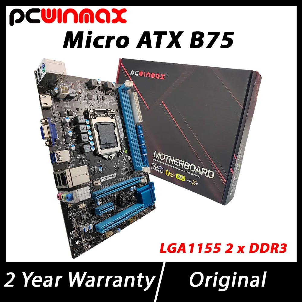 PCWINMAX B75 LGA 1155 Motherboard Supports 2rd 3nd i7 i5 i3 Processors Micro ATX Gaming Motherboard for Desktop