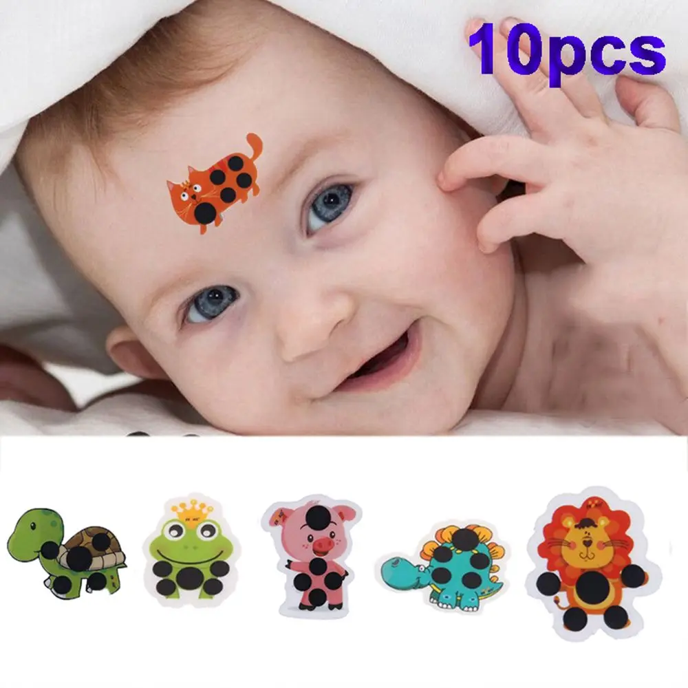 

Cute 10Pcs Kids Head Baby Care Thermometer Forehead Sticker Thermometers Temperature Test