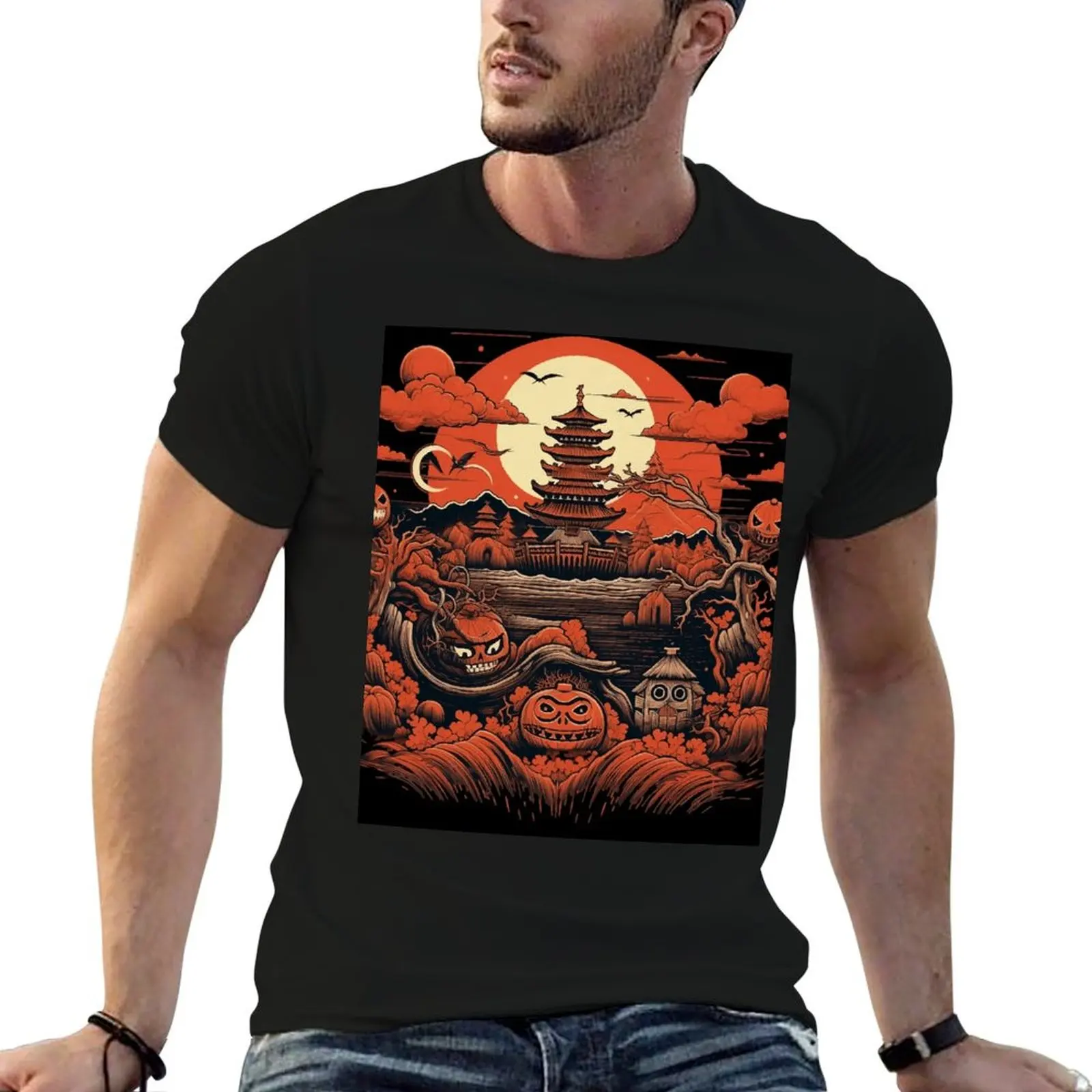 

Fall Season Vintage Japanese Halloween Art T-Shirt t shirts for man pack white man t shirt graphic T-Shirt