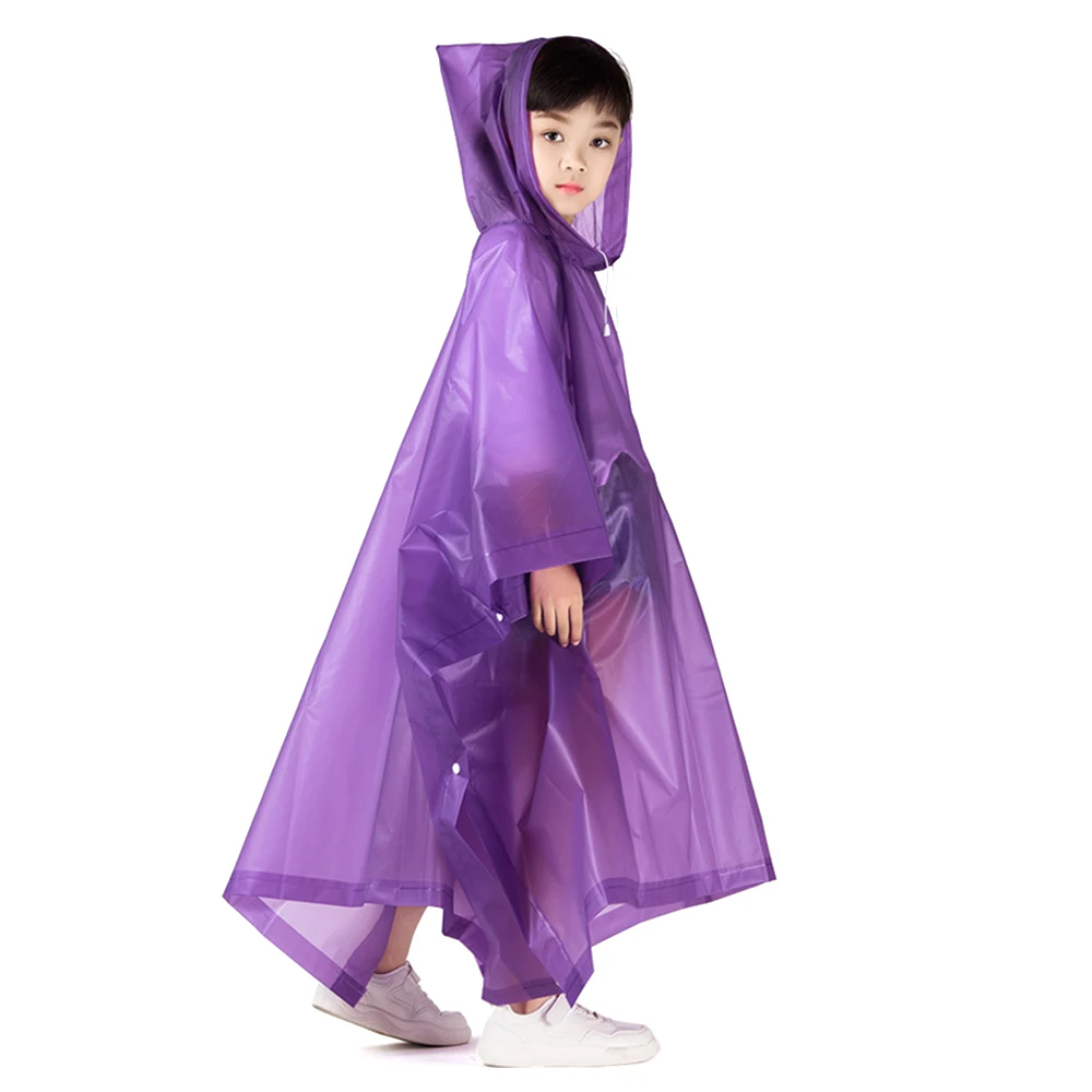 Non-disposable Rain Jacket Rain Ponchos EVA Thickened Waterproof Adult Men Women Children One-Piece Raincoat For outdoor Hiking