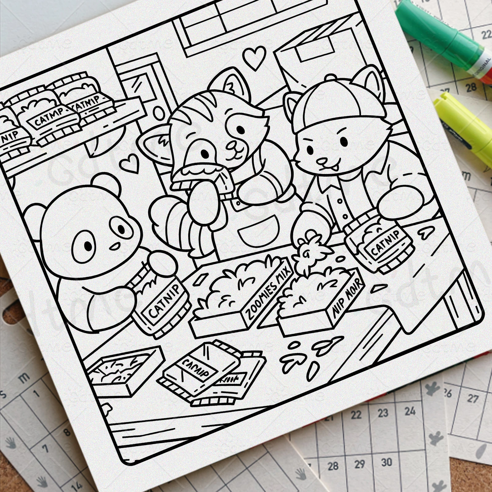 BEAR CRIMES Malbuch für Erwachsene mit niedlichen, gemütlichen täglichen Aktivitäten zur Entspannung (Cozy Spaces Coloring) – Detail 4
