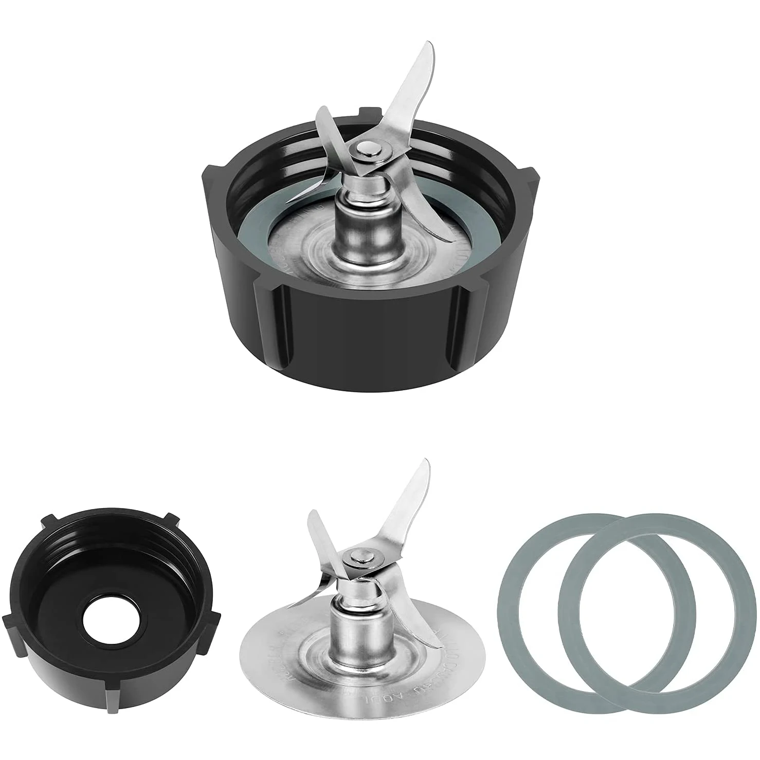 SDFC For Osterizer Blender Blades with Blender Jar Bottom & 4 Point Fusion Blade 4961 & 2 Pcs O Ring Rubber Seal Gasket