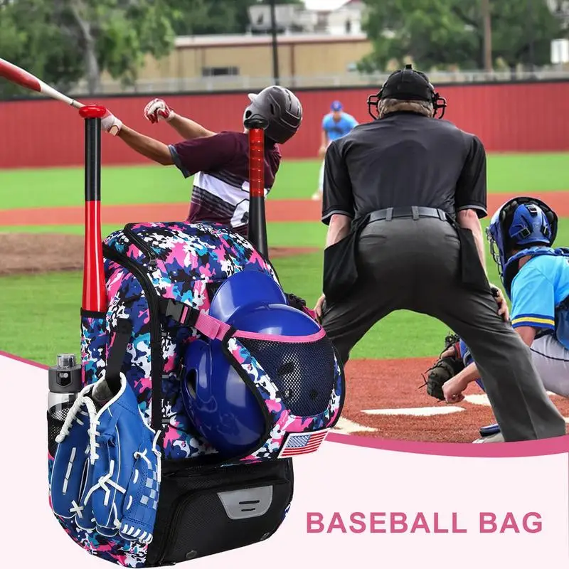 Baseball Bag Youth Baseball Bag Waterproof Softball Bag Baseball Backpack For Bat Gloves Holder Helmets Shoes Compartment